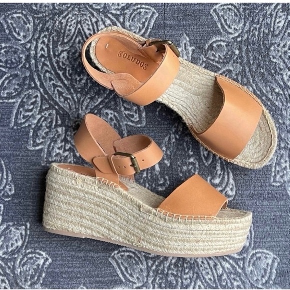 Soludos Minorca High Platform Sandal in Nude Size US 9.5 - Picture 4 of 13